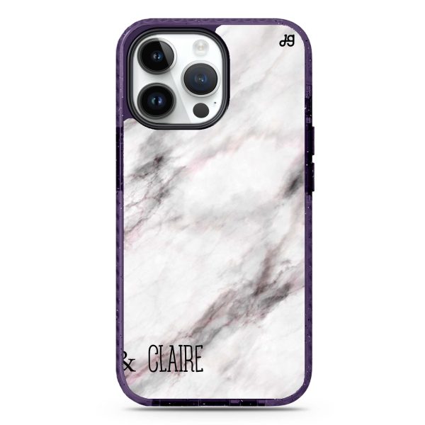 White Marble iPhone 15 Pro Durashock Case on Sale