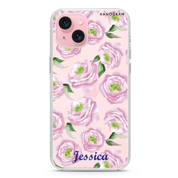 Watercolor pink floral iPhone 15 Ultra Clear Case For Sale