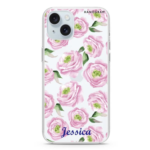 Watercolor pink floral iPhone 15 Plus Ultra Clear Case Sale