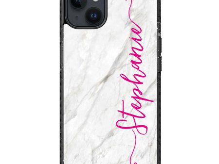 Vertical Cursive & Marble Sleek iPhone 15 Plus Durashock Case Online