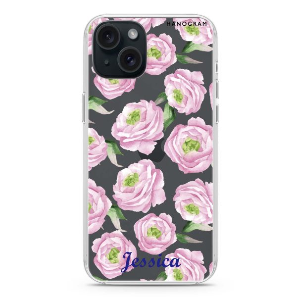 Watercolor pink floral iPhone 15 Plus Ultra Clear Case Sale