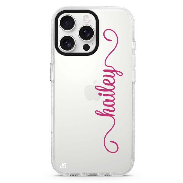 Vertical Cursive Handwritten iPhone 15 Pro Ultra Clear Case Online now