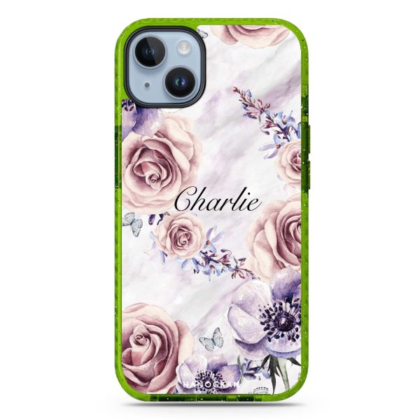 White Marble & Flower iPhone 15 Durashock Case Sale