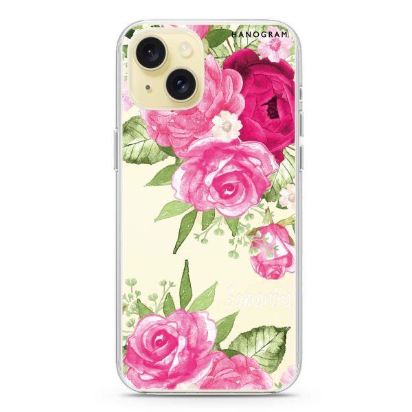 Watercolor Rose iPhone 15 Ultra Clear Case Online now