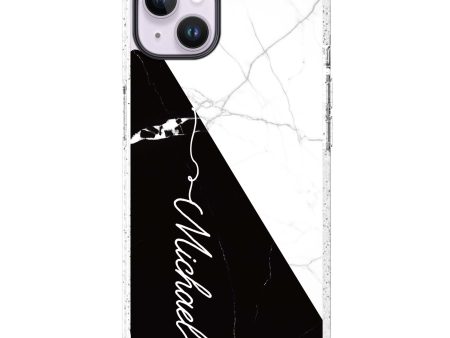 White And Black Marble iPhone 15 Durashock Case For Cheap