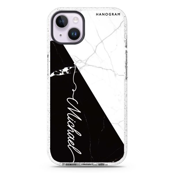 White And Black Marble iPhone 15 Durashock Case For Cheap