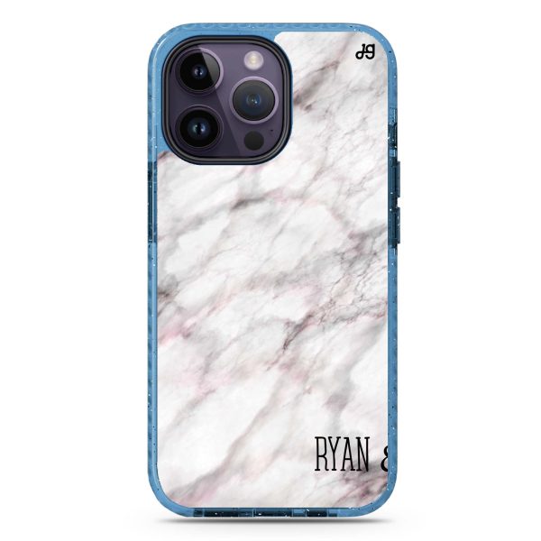 White Marble iPhone 15 Pro Durashock Case For Sale