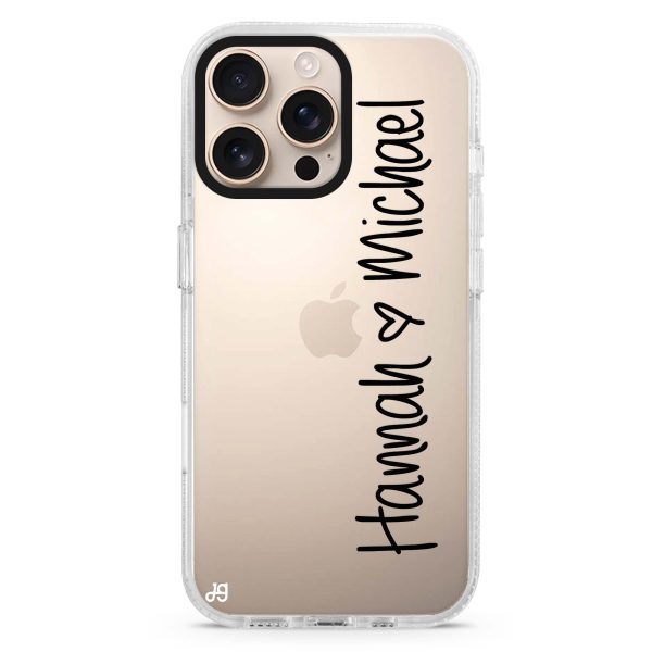 Vertical Names iPhone 15 Pro Ultra Clear Case For Discount