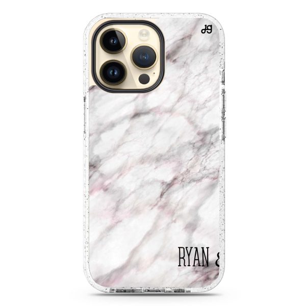 White Marble iPhone 15 Pro Durashock Case For Sale