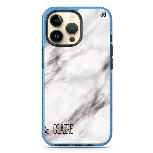 White Marble iPhone 15 Pro Durashock Case on Sale