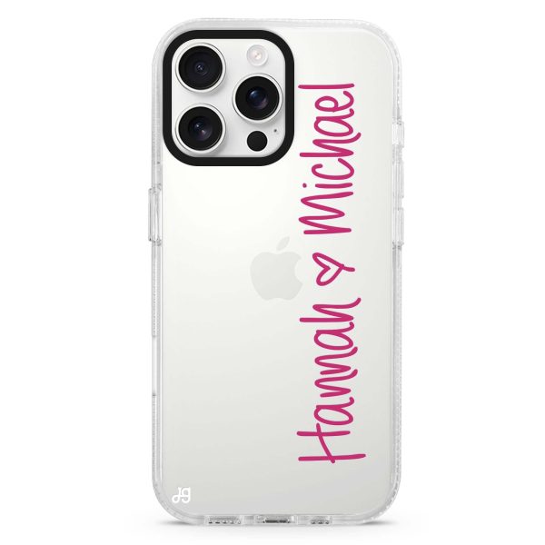 Vertical Names iPhone 15 Pro Ultra Clear Case For Discount