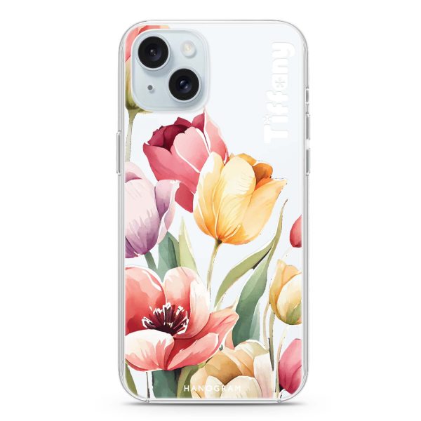 Watercolor tulip iPhone 15 Ultra Clear Case For Sale