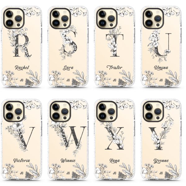 Vintage Floral Monogram iPhone 15 Pro Durashock Case on Sale