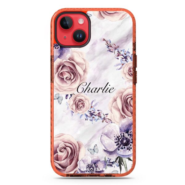 White Marble & Flower iPhone 15 Durashock Case Sale