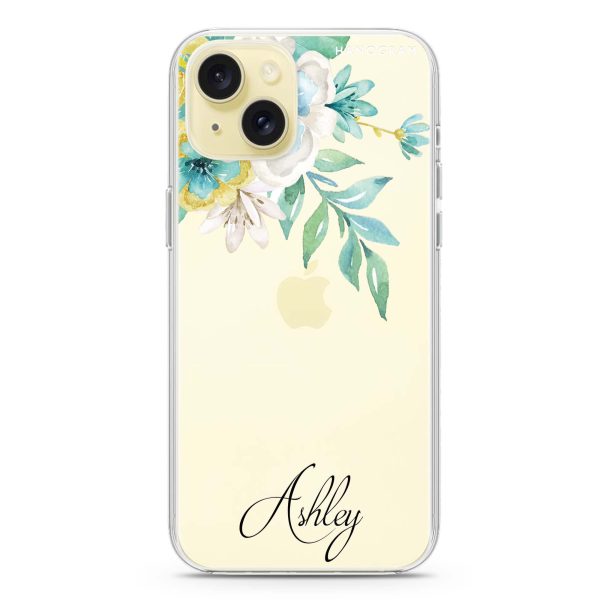 Watercolor Flowers iPhone 15 Ultra Clear Case For Sale