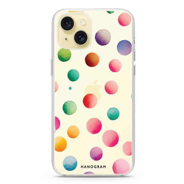 Watercolour Polka Dot iPhone 15 Ultra Clear Case Cheap