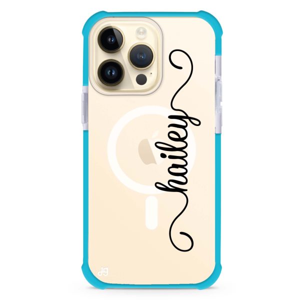 Vertical Cursive & Marble Sleek iPhone 15 Pro Max MagSafe Compatible Ultra Shockproof Case Online Sale