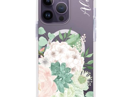 Vintage Flowers iPhone 15 Pro Max MagSafe Compatible Ultra Shockproof Case Hot on Sale