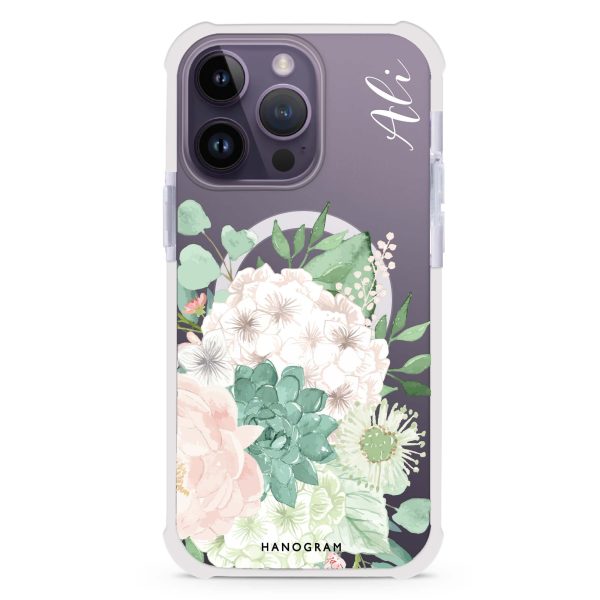 Vintage Flowers iPhone 15 Pro Max MagSafe Compatible Ultra Shockproof Case Hot on Sale