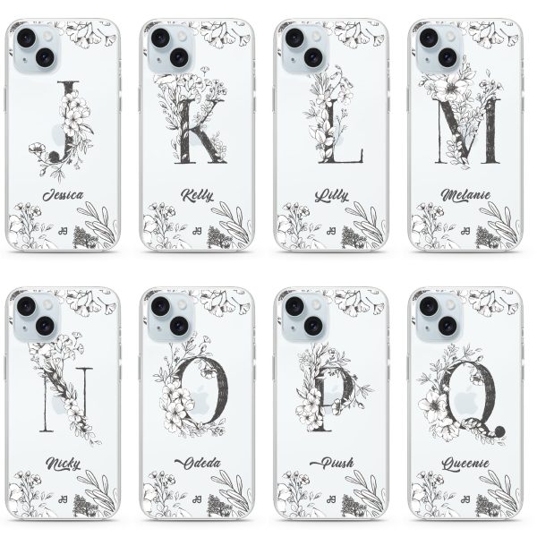 Vintage Floral Monogram iPhone 15 Plus Ultra Clear Case Online Sale