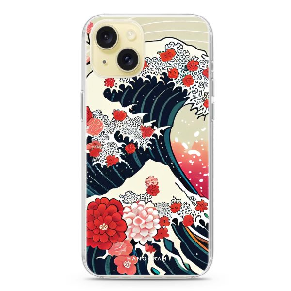 Waves & Flowers iPhone 15 Ultra Clear Case Fashion