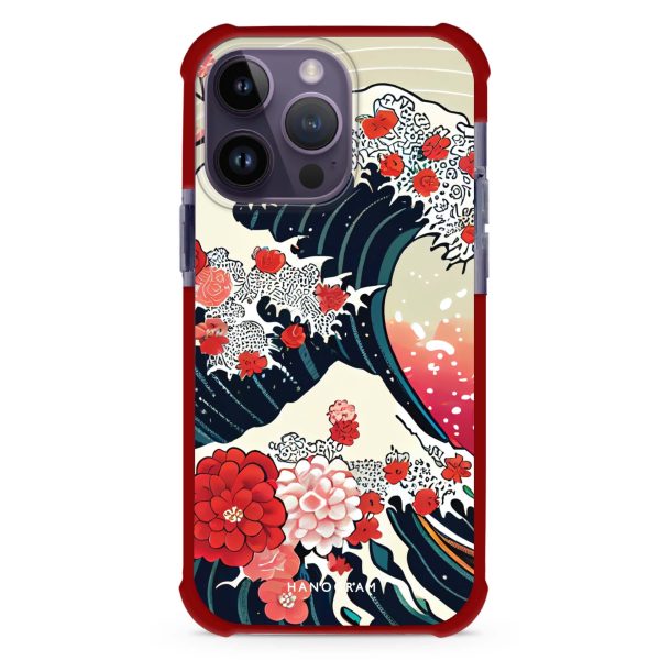 Waves & Flowers iPhone 15 Pro Max MagSafe Compatible Ultra Shockproof Case Hot on Sale