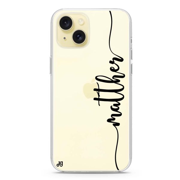 Vertical Script Handwritten Custom iPhone 15 Ultra Clear Case Sale