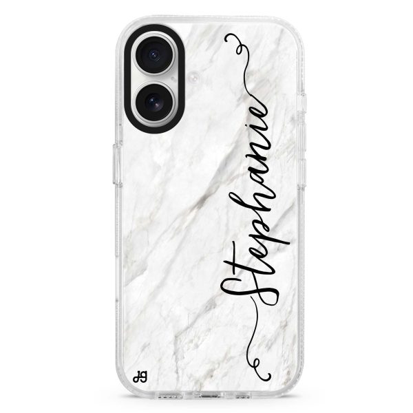 Vertical Cursive & Marble Sleek iPhone Ultra Clear Case Sale