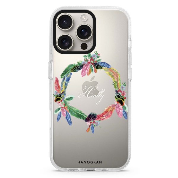 Watercolour Feather iPhone 15 Pro Ultra Clear Case Cheap