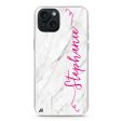 Vertical Cursive & Marble Sleek iPhone 15 Plus Ultra Clear Case on Sale