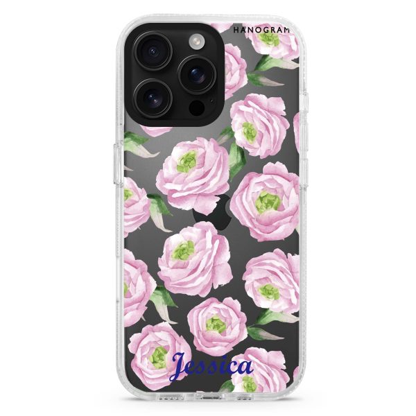 Watercolor pink floral iPhone 15 Pro Ultra Clear Case on Sale