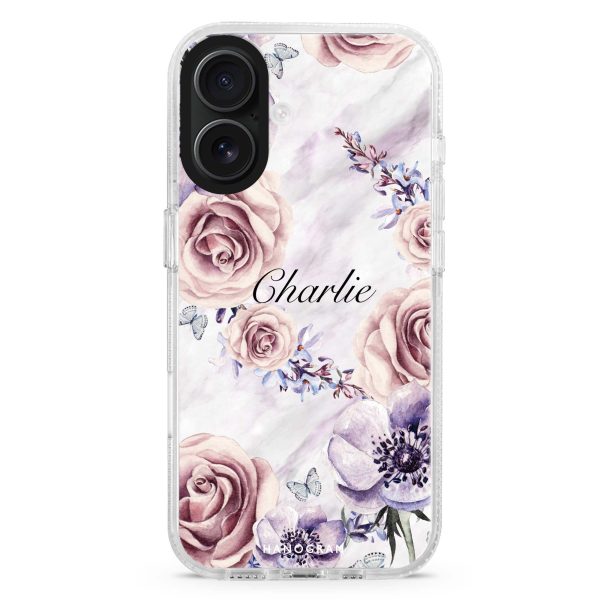 White Marble & Flower iPhone Ultra Clear Case Fashion