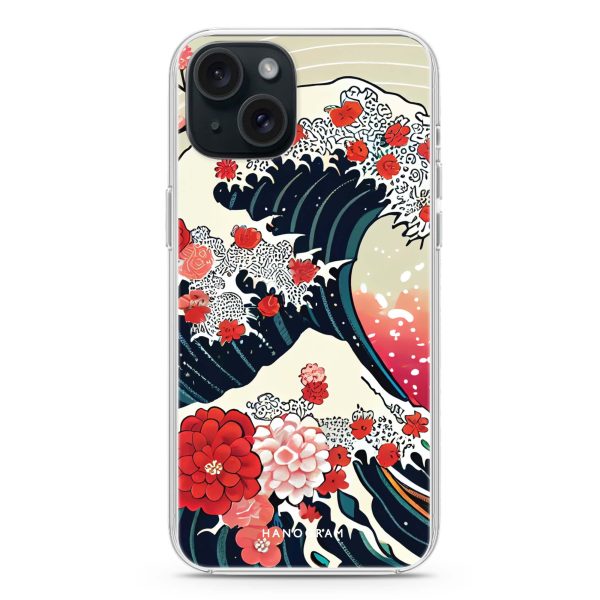 Waves & Flowers iPhone 15 Ultra Clear Case Fashion