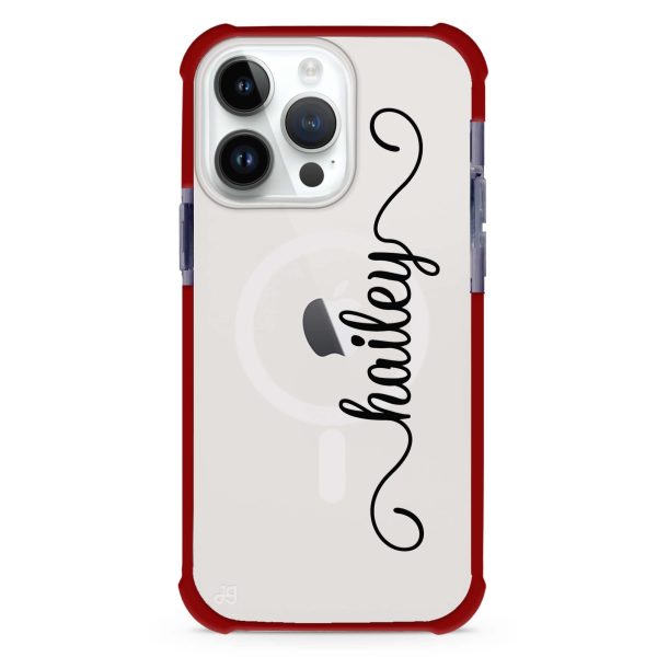 Vertical Cursive & Marble Sleek iPhone 15 Pro Max MagSafe Compatible Ultra Shockproof Case Online Sale