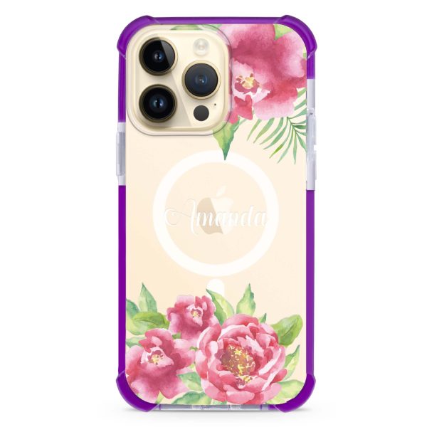 Watercolor Paeonia iPhone 15 Pro Max MagSafe Compatible Ultra Shockproof Case Online now