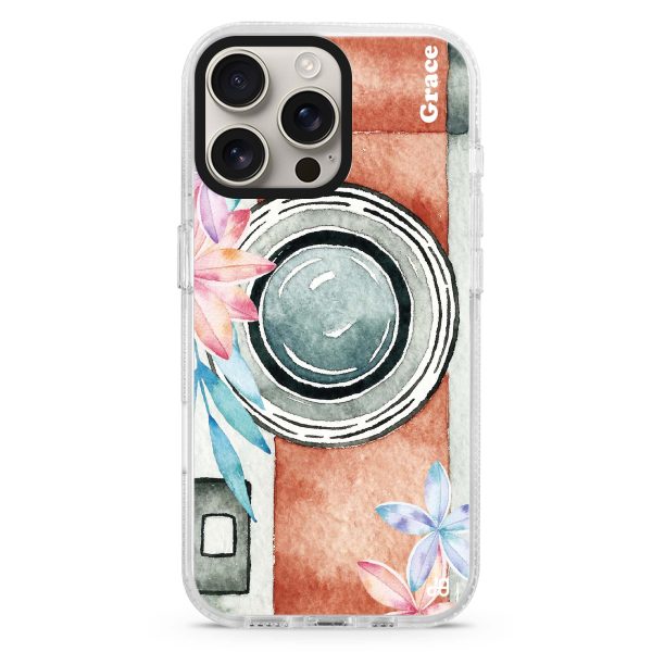 Watercolor Camera iPhone 15 Pro Ultra Clear Case For Sale