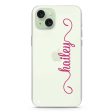 Vertical Cursive Handwritten iPhone 15 Ultra Clear Case Fashion