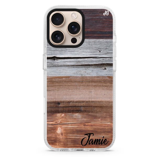 Wood Grain Varigegated iPhone 15 Pro Ultra Clear Case For Sale