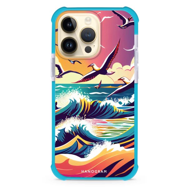 Waves & seagulls iPhone 15 Pro Max MagSafe Compatible Ultra Shockproof Case Fashion