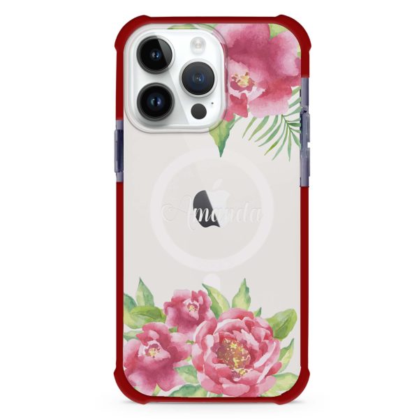 Watercolor Paeonia iPhone 15 Pro Max MagSafe Compatible Ultra Shockproof Case Online now