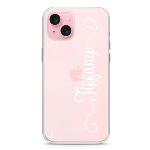 Vertical Cursive Handwritten iPhone 15 Ultra Clear Case Fashion