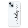 Vertical Cursive Handwritten iPhone 15 Ultra Clear Case Fashion