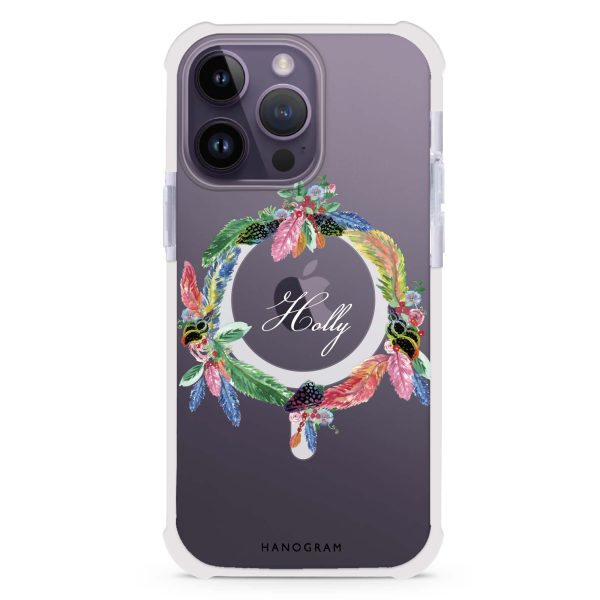 Watercolour Feather iPhone 15 Pro Max MagSafe Compatible Ultra Shockproof Case Cheap