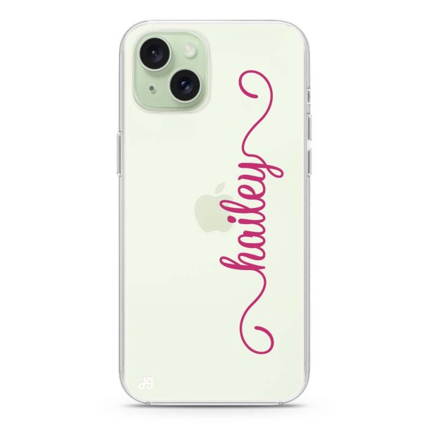 Vertical Cursive Handwritten iPhone 15 Plus Ultra Clear Case Supply