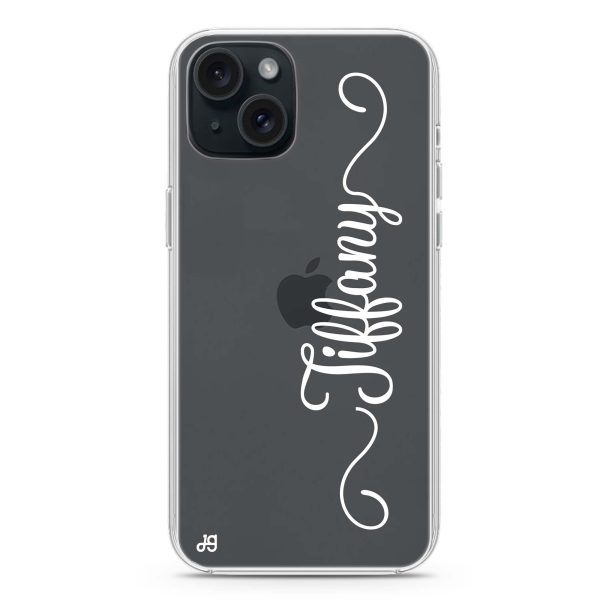 Vertical Cursive Handwritten iPhone 15 Ultra Clear Case Fashion