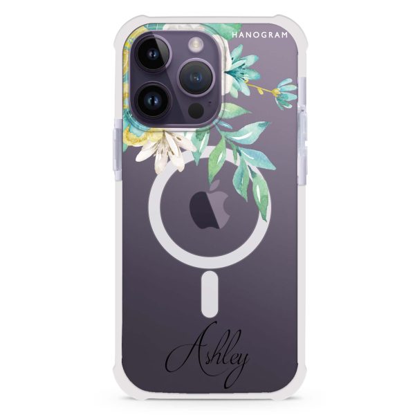 Watercolor Flowers iPhone 15 Pro Max MagSafe Compatible Ultra Shockproof Case Fashion