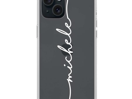 Vertical Handwritten iPhone 15 Ultra Clear Case For Cheap