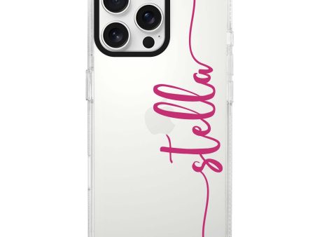 Vertical Script Handwritten Custom iPhone 15 Pro Ultra Clear Case Hot on Sale