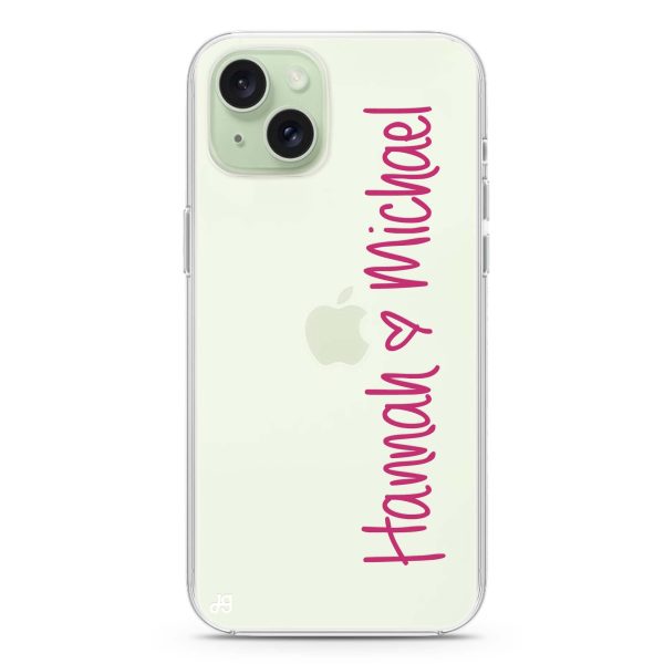 Vertical Names iPhone 15 Ultra Clear Case Supply