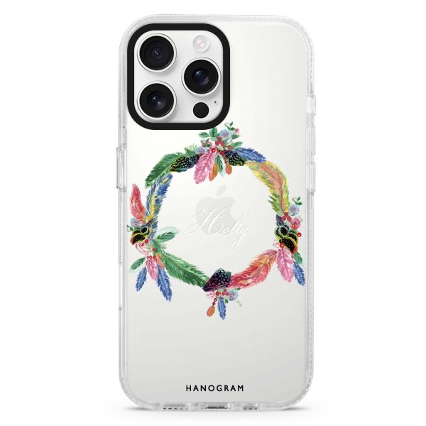 Watercolour Feather iPhone 15 Pro Ultra Clear Case Cheap